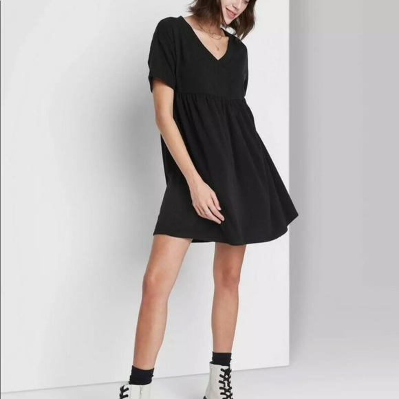 wild fable Dresses & Skirts - Women's Short Sleeve Babydoll Sweatshirt Dress